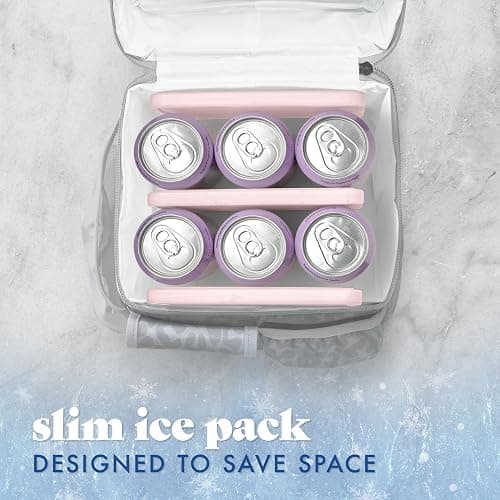 Cool Coolers by Fit & Fresh XL Slim Ice Packs, Quick Freeze Reusable Ice Packs for Lunch Boxes & Coolers, Long-Lasting, Space Saving Cooler Ice Packs, Light Pink, 4Pk thumbnail 7
