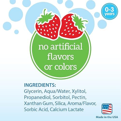 Dr. Brown's Baby Toothpaste, Strawberry Flavor Toddlers and Kids Love, Fluoride Free, Made in The USA, 0-3 Years, 1.4oz, 3 Pack thumbnail 4