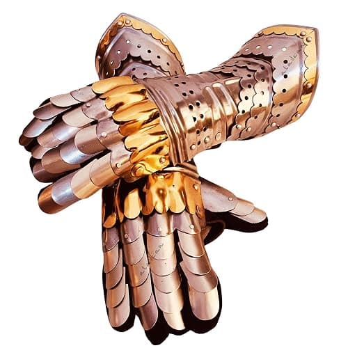 ALADEAN Medieval Gauntlets Warrior Steel Gloves German Gothic Style Knight Fantasy Armor Costume for Cosplay LARP SCA prop thumbnail 6