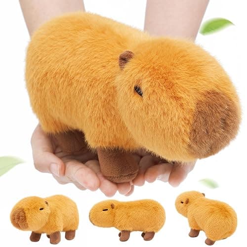 OUOZZZ Capybara Plush Stuffed Animal - Mini Baby Capy Toy - Soft & Realistic Water Pig, Nature’s Chillest Animal, Travel-Friendly & Portable Xmas Gift for Girls, Boys, Toddlers & Kids 9" Single - Image 1