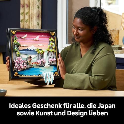 LEGO Art Japanische Kirschblütenlandschaft - DIY Set - Bauset für Erwachsene - 3D Wandkunst im Rahmen mit dem Fuji-Berg, Sakura (Kirschblüten) und Wasserfall - Geschenk für Männer und Frauen - 31218 thumbnail 9