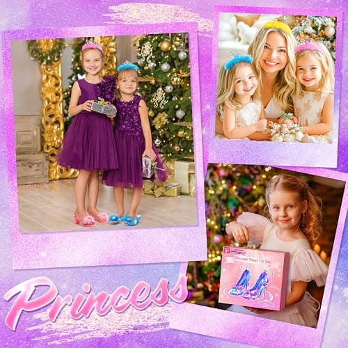 Princess Dress Up Shoes Set, Girls Role Play Dress Up Toys,Toddler Pretend Play Crown Kit Gift Set for Little Girls Aged 3-6 Years Old thumbnail 7