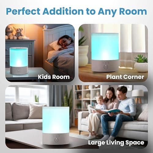 Everlasting Comfort 2.5L Top Fill Humidifiers for Bedroom, 2.5L - Quiet Easy to Fill & Clean, 24HR Runtime, Night Lights, Timer, Ultrasonic Cool Mist Humidifier, Auto Shut-Off, Essential Oil Diffuser thumbnail 8