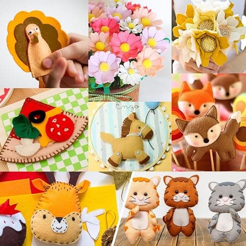 XSEINO 13 Rolls 8"x35" 1.4mm Thick Soft Felt Fabric Sheet 13 Assorted Light Brown Series Colors Felt Pack for DIY Craft Sewing Squares Nonwoven Patchwork thumbnail 7