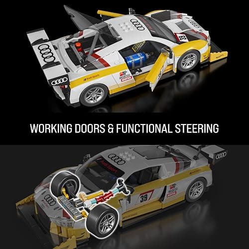 ​Mattel Brick Shop Hot Wheels Elite Series Building Set, '15 Audi R8 LMS with 820 Pieces, Realistic Details and Custom Decals, Adult Collectors and Kids Ages 10+ thumbnail 6