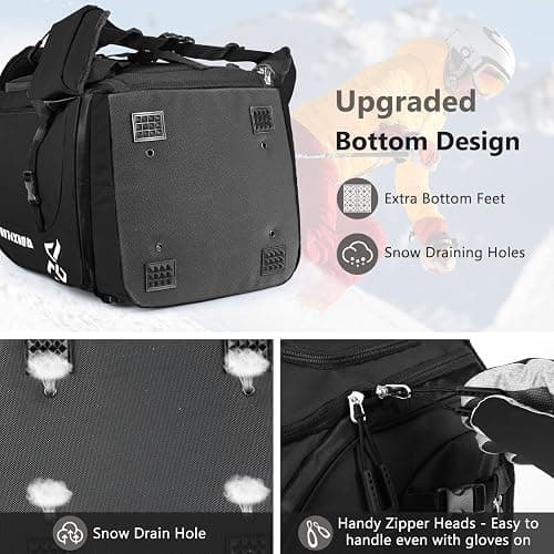 MORXPLOR Ski Boot Bag - 65L Padded, Waterproof Ski Travel Backpack for Gear & Accessories thumbnail 5