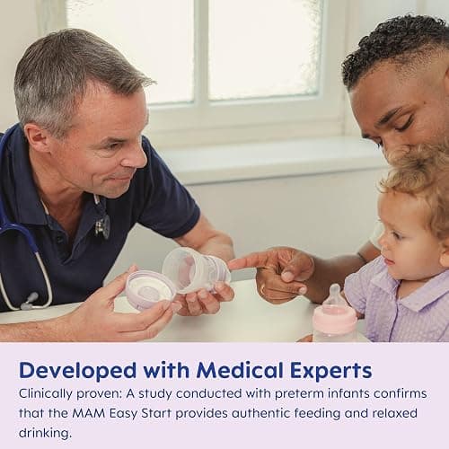 MAM Newborn Essentials Matte Feeding Set with Easy Start Anti-Colic Bottles 5oz, Self-Sterilizing, 0-3 Months Pacifiers and Skinsoft Silicone Nipples, Baby Gift, 10 Pieces thumbnail 2