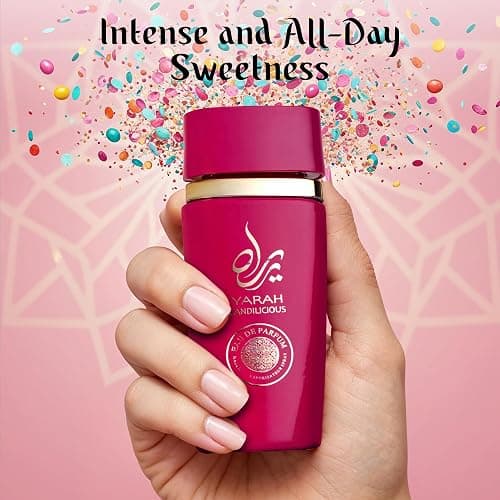 SAADAH Yarah Candilicious Eau De Parfum for Women 4.0 Fl.oz, 120ml Fruity Floral Gourmand Perfume, Sweet Strawberry Vanilla Cotton Candy, Gardenia Amber Musk, Long Lasting Luxury Fragrance thumbnail 7