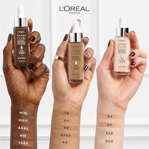 L'Oreal Paris True Match Nude Hyaluronic Tinted Serum Foundation with 1% Hyaluronic acid, Light-Medium 3-4, 1 fl. oz. thumbnail 4