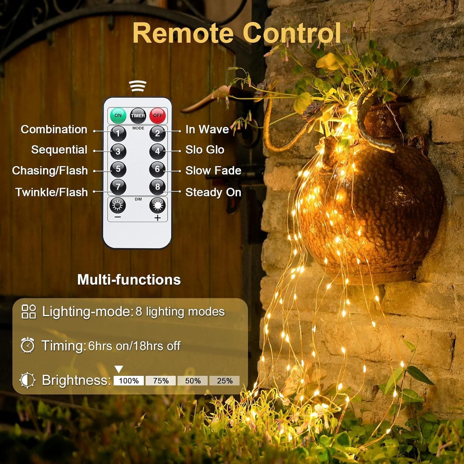 1PC 10M 100LED Fairy Lights Battery Operated String Lights Warm White thumbnail 2