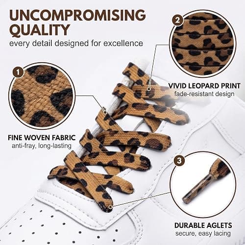 Retro Leopardenmuster Flache Schnürsenkel Verdickt Verschleißfest Persönlich Passend Hoch Canvas Schuhe Braun Schwarz Leopard 120cm 2 Paar,schnürsenkel rund,schnürsenkel,schnürsenkel leopardenmuster thumbnail 7