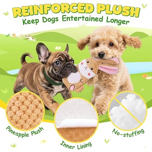 XIUGOAL Dog Toys to Keep Them Busy, 3 Pack No Stuffing Interactive Dog Toys with Crinkle, Squeaky Puppy Chew Toys for Small, Medium Breeds thumbnail 3