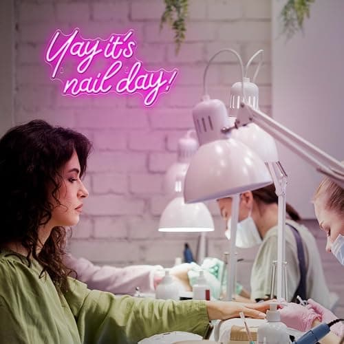 Kavaas Yay It's Nail Day Neon Sign - Neon Sign for Salon Bar, Beauty Room, Bedroom - Great Gift for Nail Tech Girls, Christmas, Birthday thumbnail 2