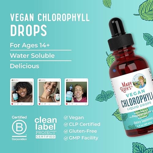 MaryRuth Organics Chlorophyll Liquid Drops | Clean Label Project Certified® | Vegan | Non-Diluted Liquid Chlorophyll| Mulberry Derived Supplement for 14+ | Non-GMO | Delicious Minty Flavor | 2 Fl Oz thumbnail 8