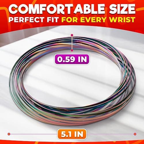 2 Pcs Flow Ring Spinner Ring Arm Toy - 5.1" Color - Changing Fidget Flow Toy with a Pleasant Smooth Surface, Compact & Portable Design - Entertaining Geometric Magic Bracelet with Soothing Effect thumbnail 2