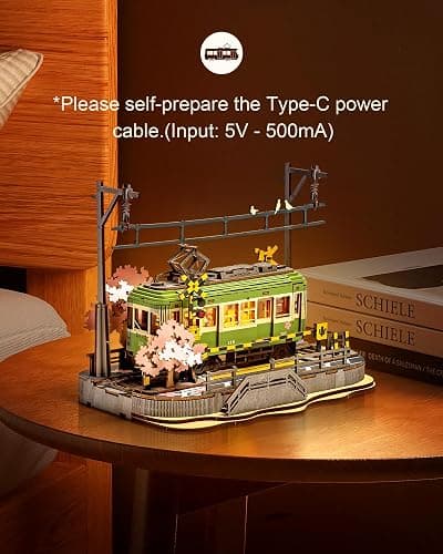 Wowood 3D Wooden Puzzles for Adults-Sakura Journey Tram, Model Car Kits Building Set for Adults, DIY Hobby Craft Kits Creative Gift (223PCS) thumbnail 5