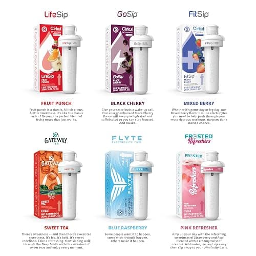 Cirkul Fan Favorite Bundle with 12 Flavor Cartridges, Zero Calories and No Sugar Drink Mix thumbnail 4