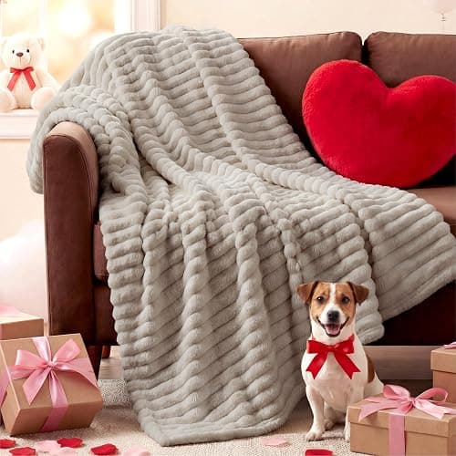 Bedsure Soft Beige Throw Blanket for Couch Decor Gifts 50"x60" | Birthday Gifts for Women Mom Her, Warm Lightweight Cozy Fluffy Throw Blanket Sofa, Dorm Room Home Decor, Machine Washable thumbnail 2