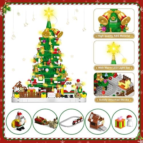 Advent Calendar 2025 Adult, 1088 Pieces Christmas Tree Building Kit with Led Light, 24 Days Christmas Countdown Christmas Tree Building Toy Set, Ideal Xmas Gift Toy for Teen Boy thumbnail 5