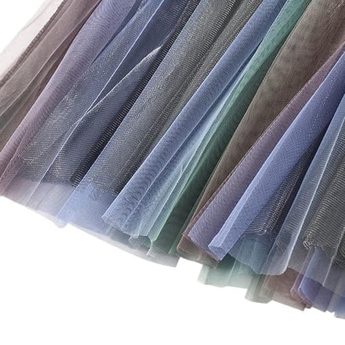Dirholl Women's A-Line Fairy Patterned Elastic Waist Ruffle Tulle Layered Midi Skirt thumbnail 5