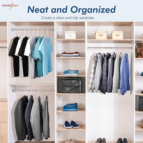 HOUSE DAY White Plastic Hangers 50 Pack, Plastic Clothes Hangers with Built-in Hooks, Durable and Strong Plastic Coat Hangers for Closet, Space Saving Clothing Hanger for Shirts, Coats, Skirt, Dress thumbnail 9