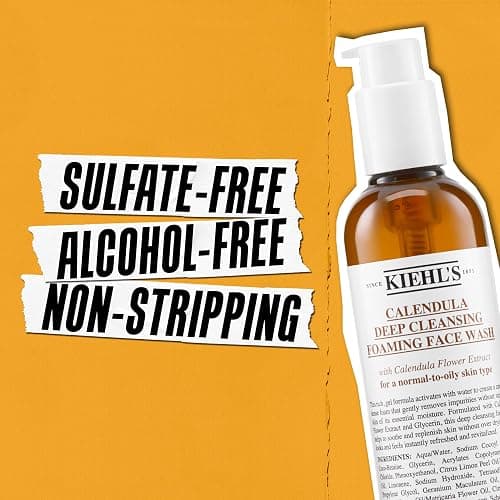 Kiehl's Calendula Deep Cleansing Face Wash, Balances Skin While Gently Removing Impurities, Soothing and Refreshing, Boosts Moisture Barrier for Soft-Feeling Skin, Paraben and Sulfate Free thumbnail 4