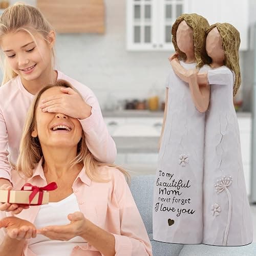 AcowSpt Mom Birthday Gift from Daughter - Mother Daughter Sculpted Hand-Painted Figurine thumbnail 5