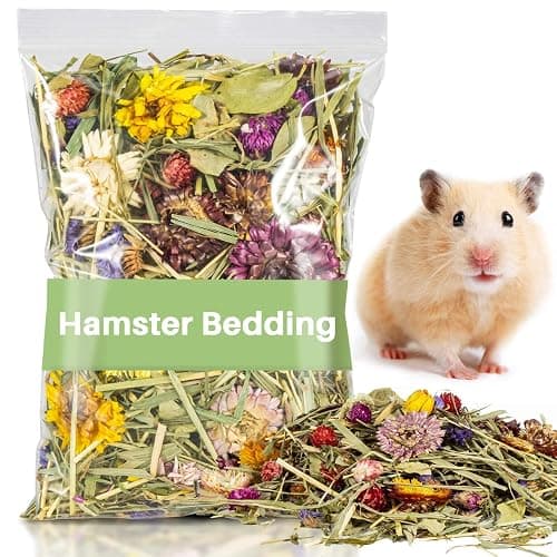 Sukh 150G Hamster Bedding - Flowers & Herbs Odor Control Dwarf Gerbil Robo Katy Habitat Decor Hamster Forage Gerbils Mice Lemmings Degus or Other Small-Sized Pets - Image 1
