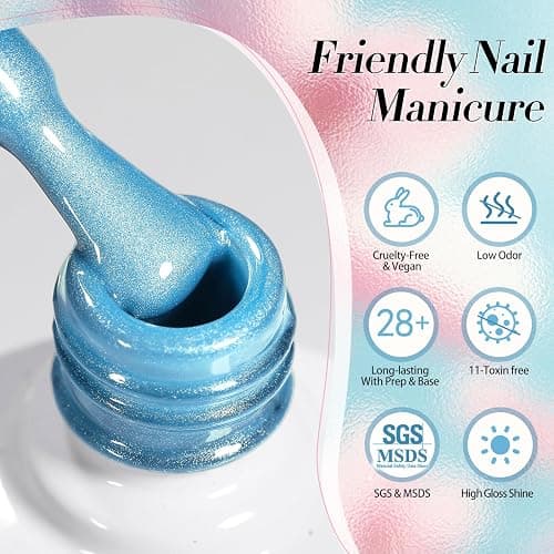 Born Pretty Magnetic Gel Nail Polish Pastel Water Light Cat Magnetic Eye Gel Jelly Glass Crystal Nail Polish Glitter Shimmer Auroras Magnetic Gel Nail Art Manicure Kit 6PCS thumbnail 8