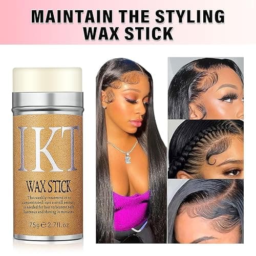 PasaRose Hair Styling Set - Wax Stick, Edge Brush, Tail Comb for Wig Styling and Edge Control - Pink thumbnail 2
