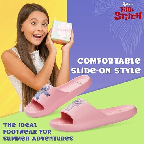 Disney Stitch Girls Sliders, Beach or Pool Shoes for Kids - Stitch Gifts thumbnail 3