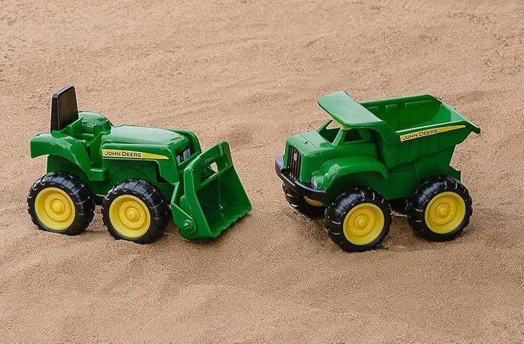 TOMY John Deere Vehicle Set - Includes Dump Truck Toy and Tractor Toy with Loader - Kids Outdoor Toys - Kids Construction and Sandbox Toys - 6 Inches - 2 Count - Ages 18 Months and Up thumbnail 5