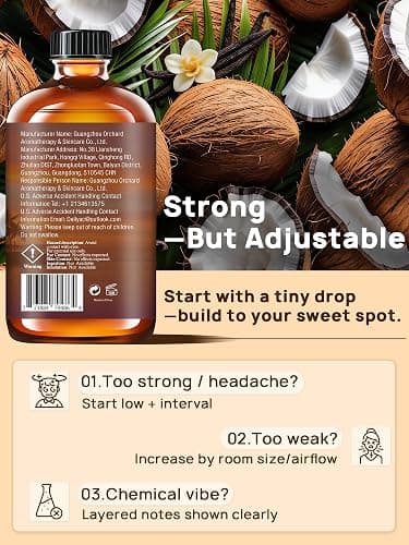 Coconut Vanilla Essential Oil 4fl.Oz - Essential Oils for Diffusers for Home & Aromatherapy - Vanilla Oil for Diffuser, Scented Oils for DIY Soap, Candle Making thumbnail 6