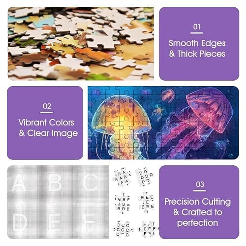 500 Piece Puzzle for Adults – Ocean Jellyfish Puzzle 500 Pieces for Adult Elderly Puzzle Game – Fun & Challenging Family Game Gift Toy for Friends and Family (20.5 x 15 in) thumbnail 4