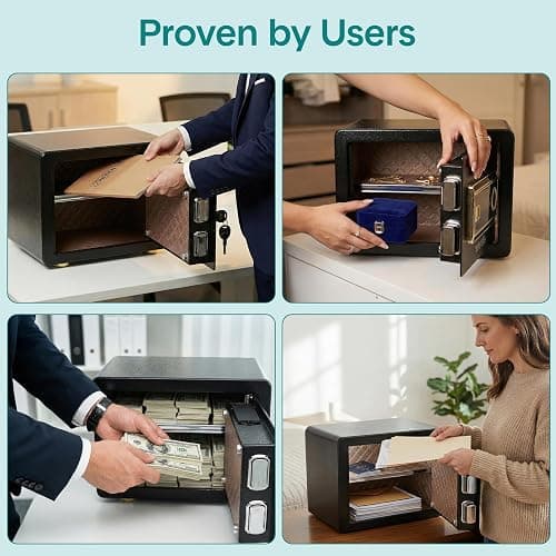 Biometric Fingerprint Safe, Keypad Code Access and Backup Keys, Quick Access Digital Safe for Home or Office, Stores Cash Jewelry etc., Compact, Easy Setup, Solid Metal Build. 13.77D x 9.84W x 9.84H thumbnail 8