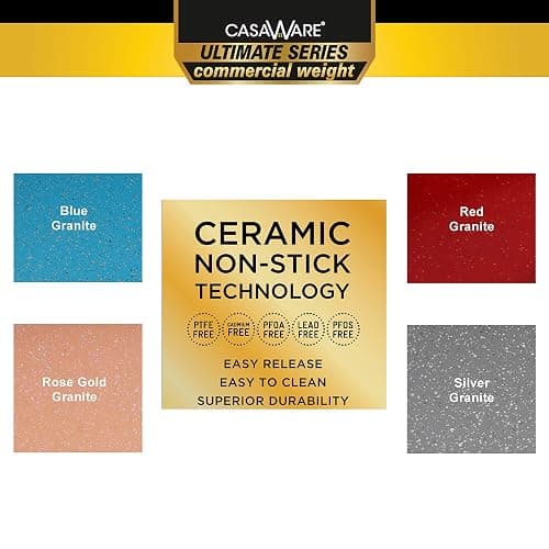 casaWare 3pc Ultimate Commercial Weight Cookie Sheet Set, Two 15 x 10-Inch Pans, One 13 x 9-Inch-Inch Pan (Rose Gold Granite) thumbnail 3
