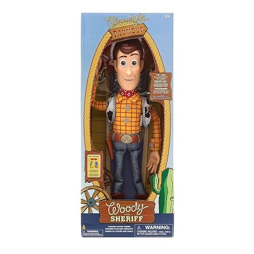 Disney Store Official Action Figure interattiva parlante di Woody, Toy Story, 39 cm, Pupazzo di Cowboy con Un repertorio di 15 Frasi in Inglese, interagisce con Altri Personaggi, dai 3 Anni in su thumbnail 3