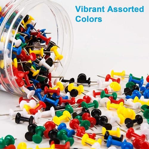 400Pcs Push Pins, Thumb Tacks for Bulletin Board, Stick Pins Thumb Tacks for Cork Board Wall Hangings, Office Tacks Color Pins for Desk Decor Organization (Assorted Colors) thumbnail 3