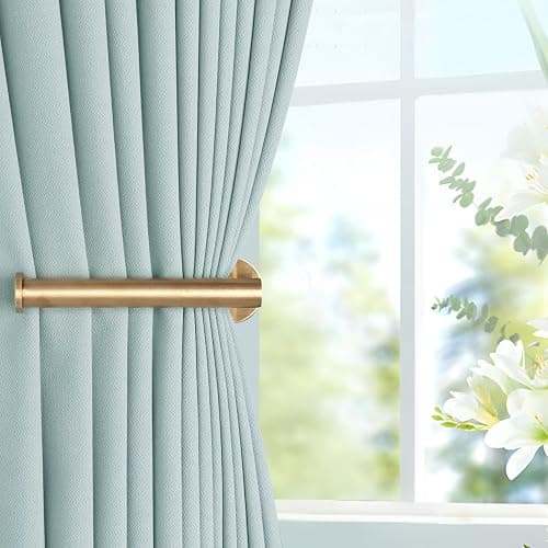 Groleca 2 Pack Adhesive Curtain Holdbacks Curtain Tie Backs Curtain Holdbacks No Drill Curtain Pull Backs Adhesive Curtain Hooks Curtain Holders for Drapes (2, Gold) thumbnail 6