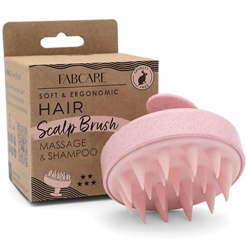 FABCARE Scalp Massager for Hair Growth, Head Massager and Shampoo Brush for Wet or Dry Hair, Scalp Exfoliator and Scrubber for Dandruff Removal, Beard Care, Hair Loss Prevention (Pink) - Image 1