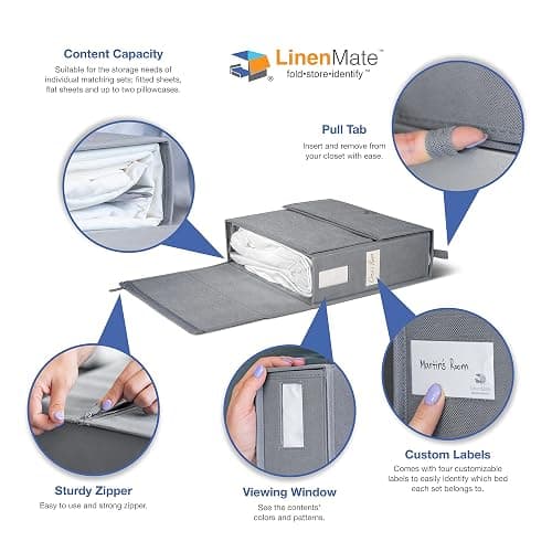 LINENMATE The Original Linen Storage Container, 2-Pack (Queen/King Size, Blush) thumbnail 3