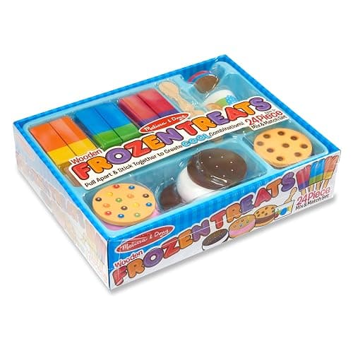 Melissa & Doug Wooden Frozen Treats Ice Cream Play Set (24 pcs) - Play Food and Accessories Food Toys for Toddlers and Kids 3+ thumbnail 6