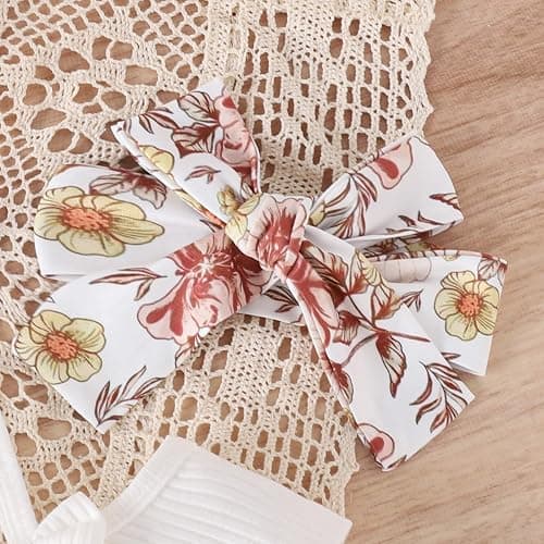 Fernvia Infant Baby Girl Clothes Suspenders Short Sleeve Ribbed Romper Flared Pants Set Headband 3pcs Summer Outfit thumbnail 6