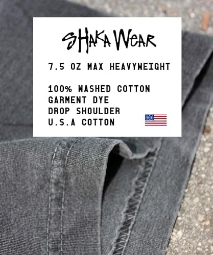 Washed Shaka Wear Drop Shoulder 7.5 oz Heavyweight Graphic Tshirt Vintage Thick Boxy & Oversized Baggy Fit thumbnail 6