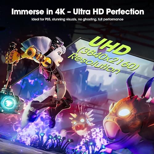 Amzfast 32" 4K 120Hz 1ms Curved Gaming Monitor, 3840x2160 UHD, PIP/PBP, Adaptive Sync, 130% sRGB, 3000:1 Contrast, HDR, 300nits, 1500R, HDMI2.1(VRR)& DP1.4, Built-in Speaker, Eyes Care, VESA Mount thumbnail 2