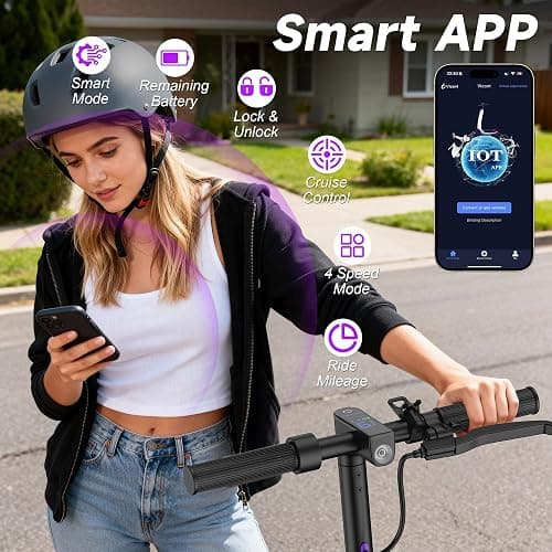 VOLPAM Electric Scooter with 8.5"/10" Solid Tire, 350W/500W Powerful Motor & 19/22 MPH Top Speed, 16-28 Miles Long Range, Folding E Scooter Choice thumbnail 6