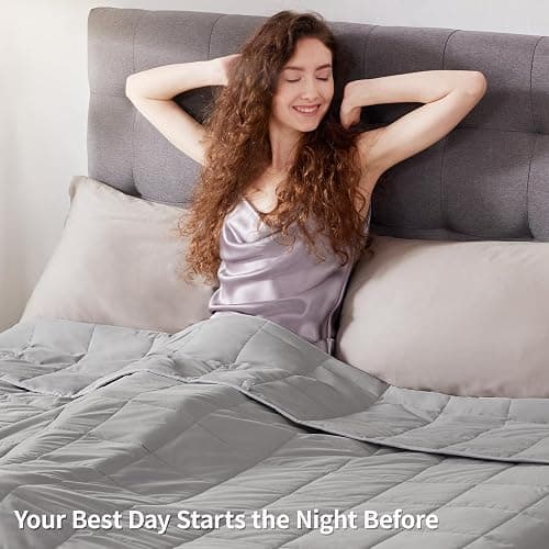 Weighted Blanket Queen Size (60"x80" 20lbs),Ultra Soft and Cozy Cooling Weighted Blanket Queen Size for Adult,Heavy Blanket with Machine Washable Soft Blanket, Stone Grey thumbnail 6