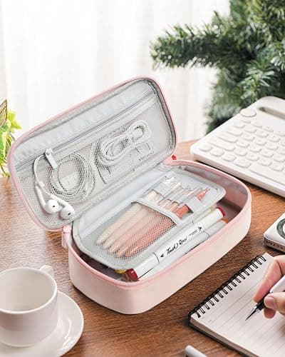 YOKUMA Pencil Case,Large Capacity Pencil Pouch,Aesthetic Zipper Pencil Box, Back to School Supplies for College Student Teen Adults,Travel Essentials,Electronic Cable Organize thumbnail 2