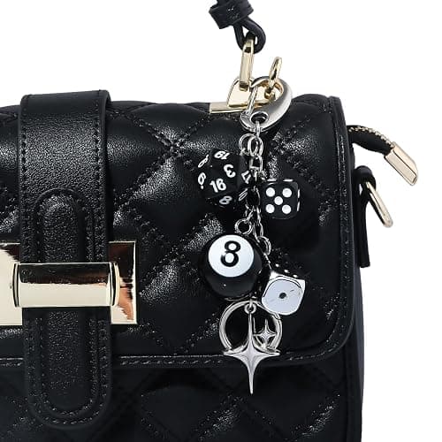 SORGERLY 8 Ball Dice Charm Keychain - Cute Bag Purse Handbag Accessories - Y2K Aesthetic Key Chain for Women Men thumbnail 3