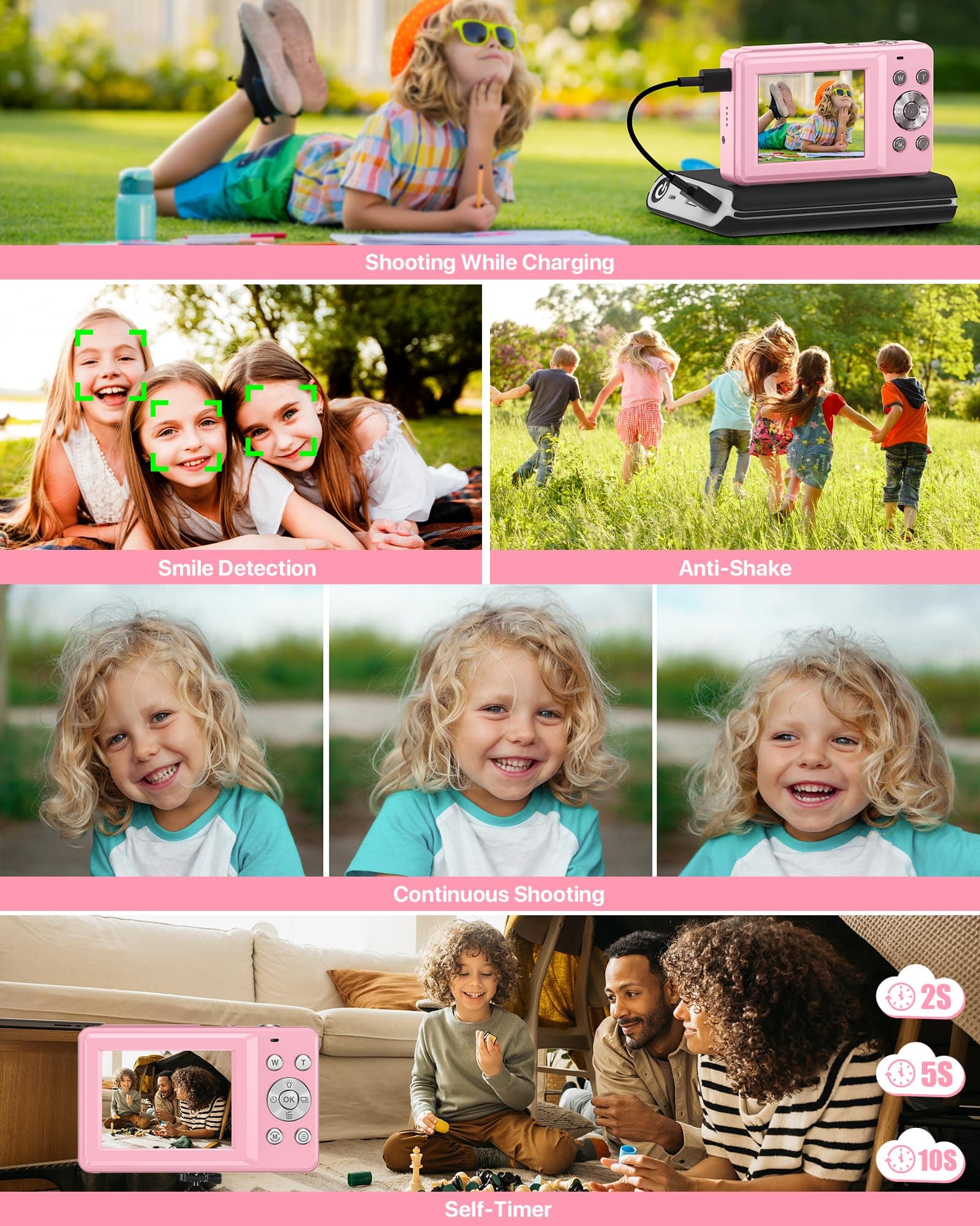 Digital Camera 1080P Photo Camera 44MP Camera Photo Appliance Portable Compact Camera with 2.4" LCD Display, 16 X Digital Zoom, 32G Micro Memory Card, 1 Battery for Kids Teen Student Beginner thumbnail 7
